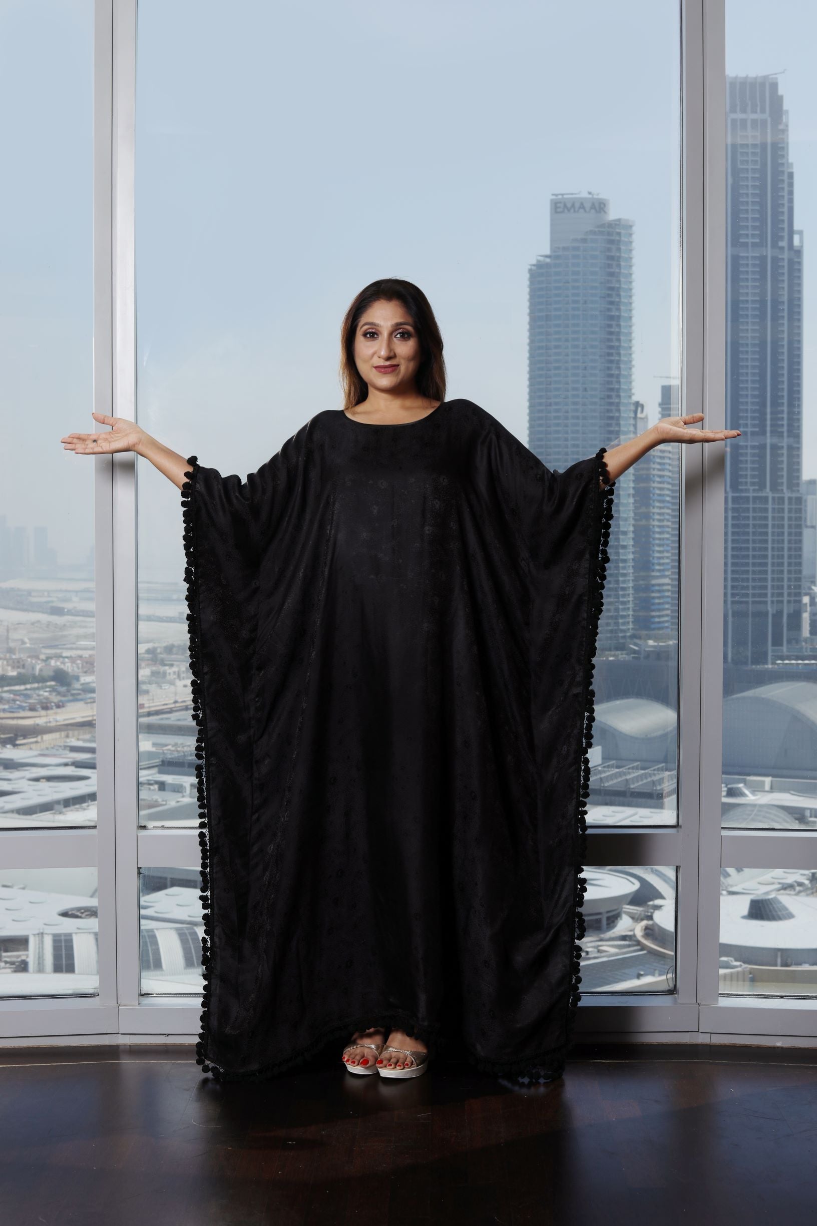 black kaftan dress Farasha silk fabrics Women's Summer A-Line Dresses sub_category:maxi dresses Color:Custom Color( Special instructions For Seller)