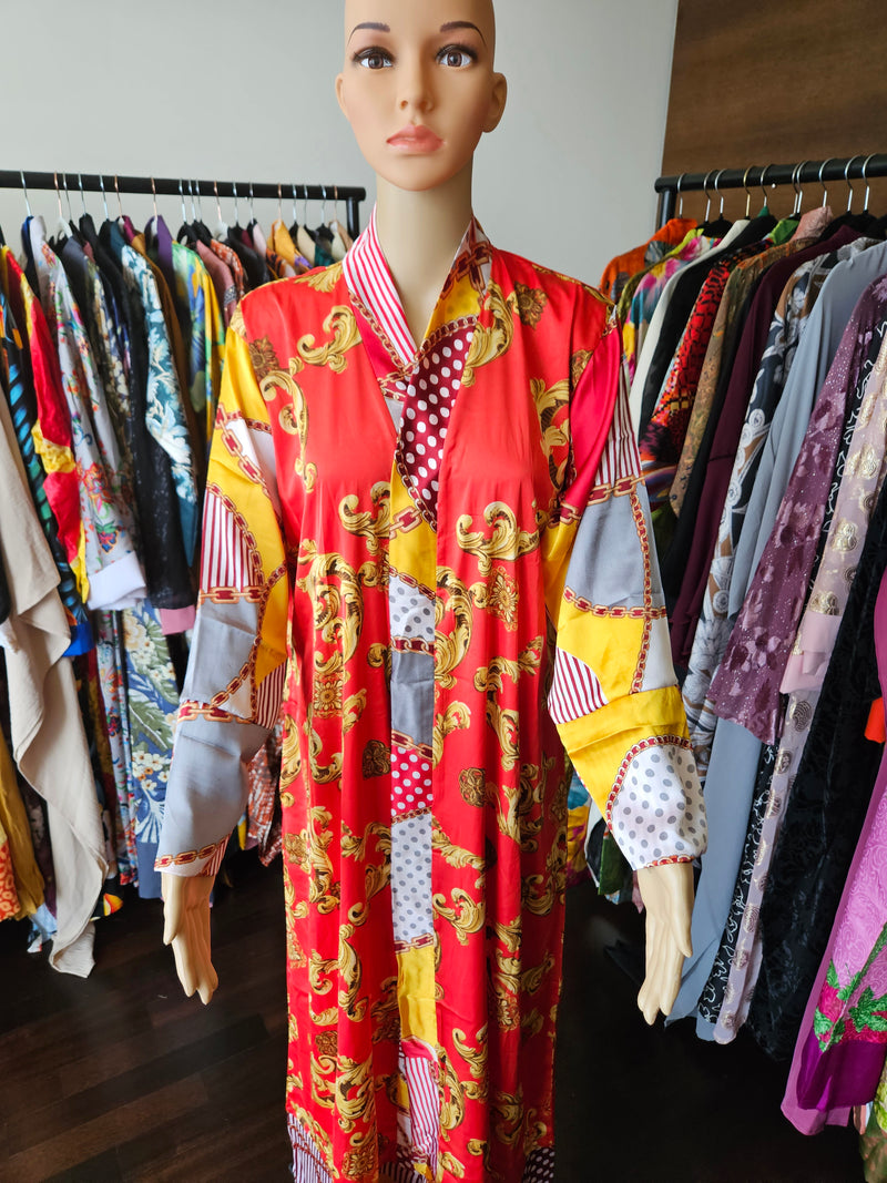 Blossom red kimono robe