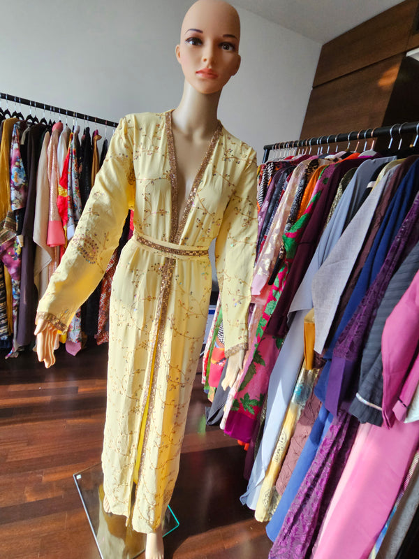 Selen yellow kimono robe