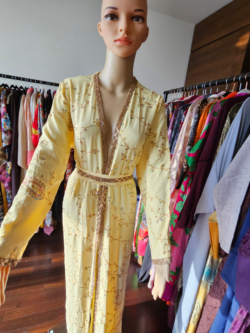 Selen yellow kimono robe