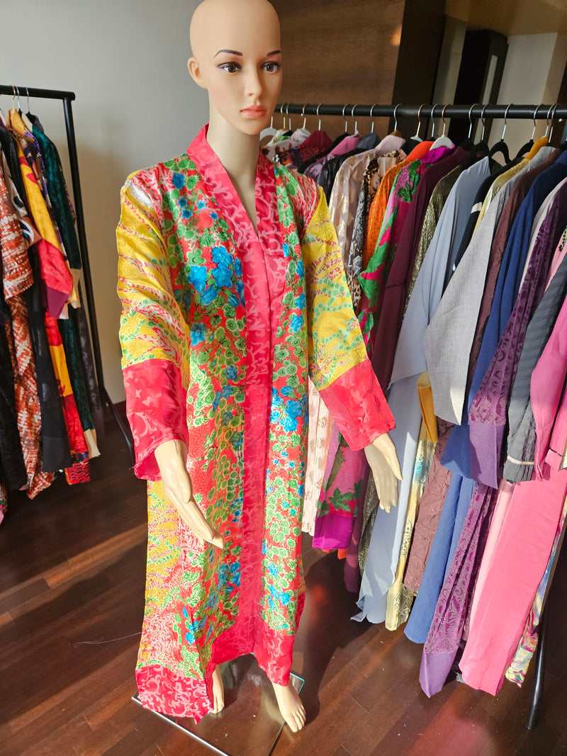 Alina silk kimono robe