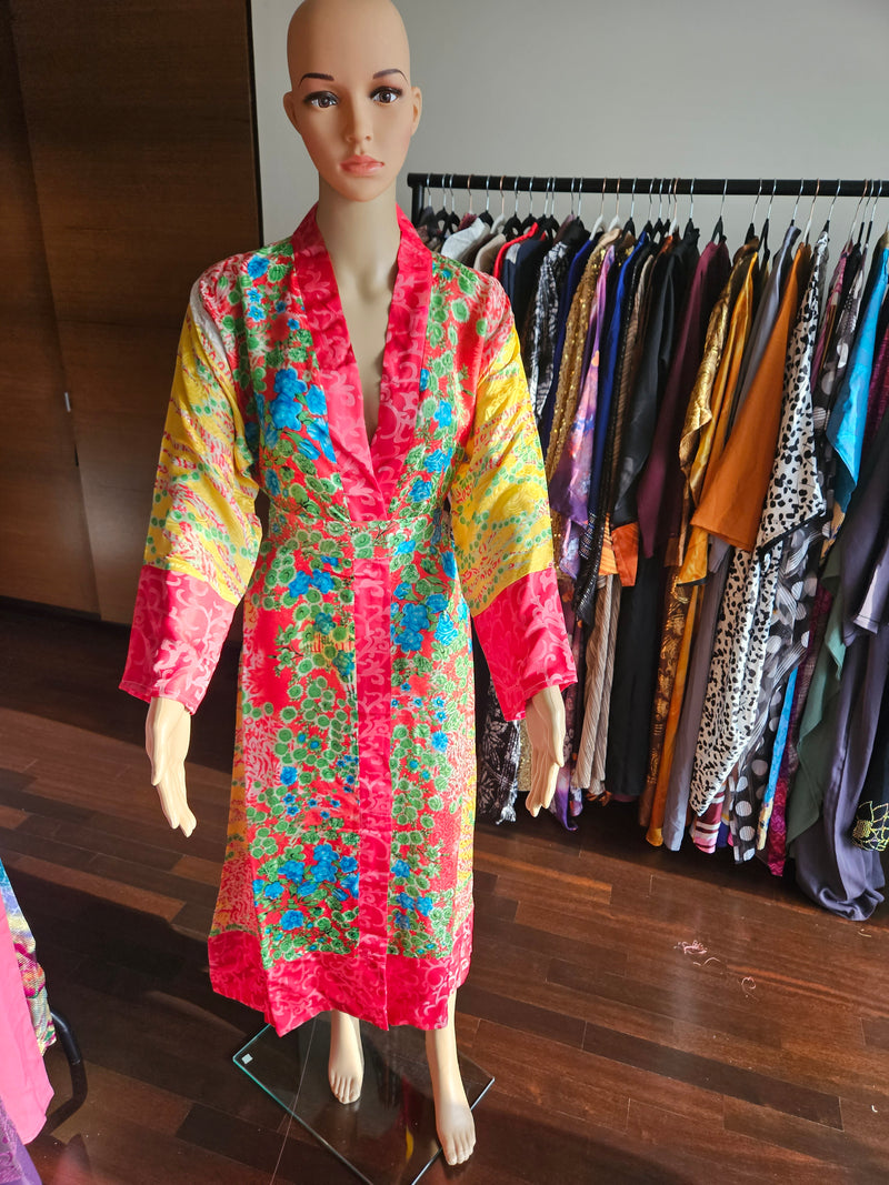 Alina silk kimono robe