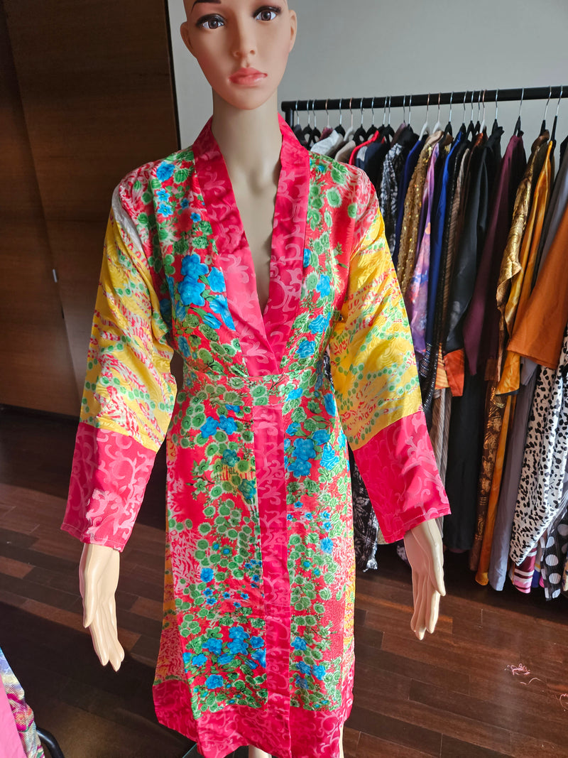 Alina silk kimono robe