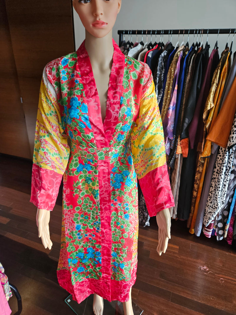 Alina silk kimono robe