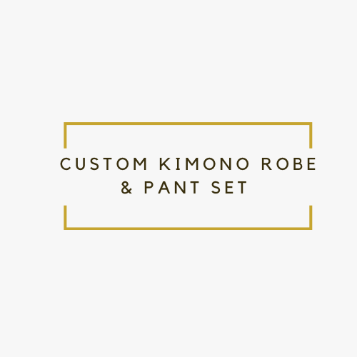 Custom Variation- pink & green 2-piece kimono & pants set