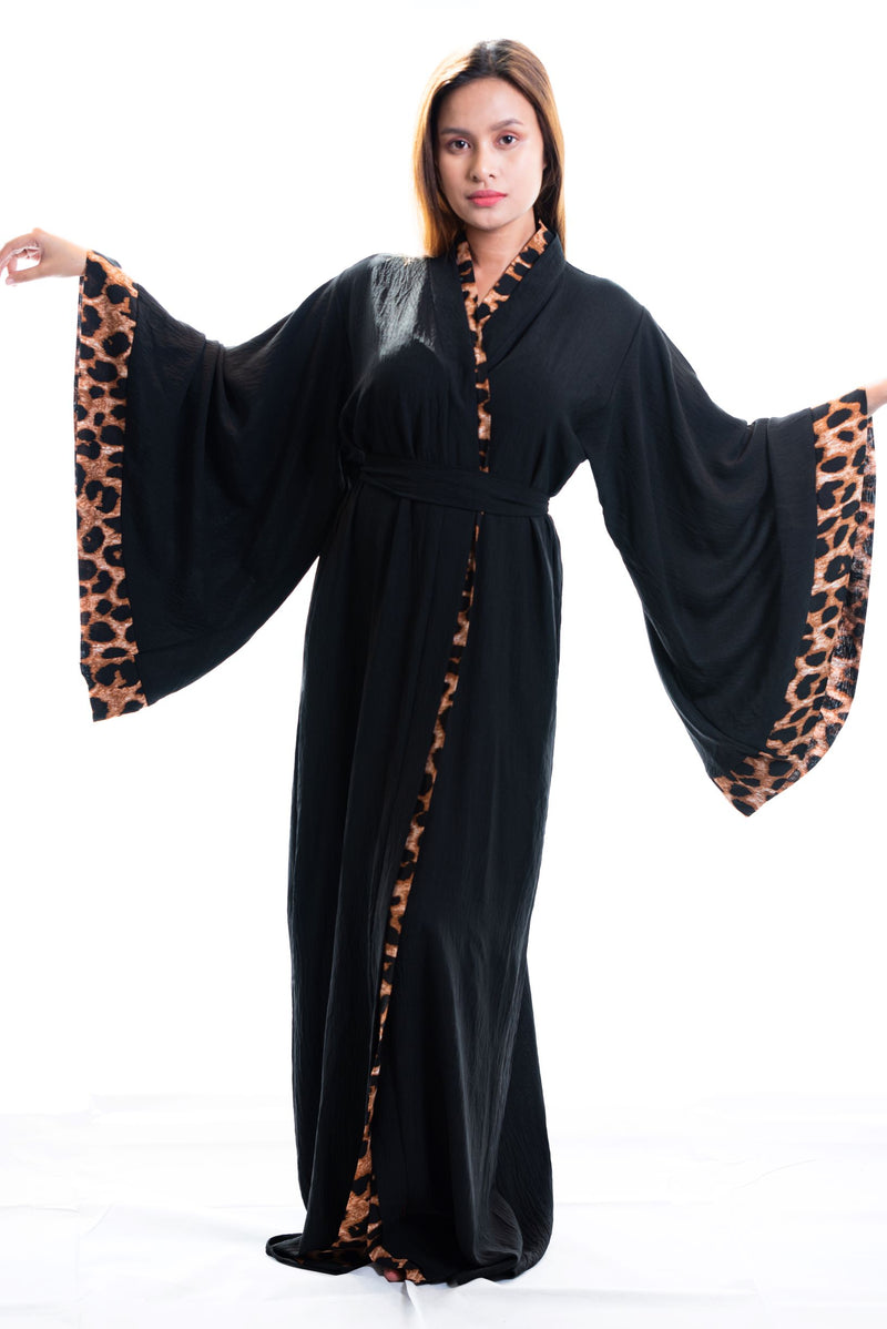 black cortton kimono gown 