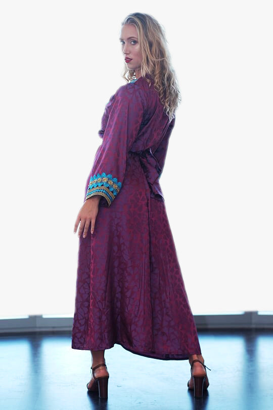 Long purple cocktail dress