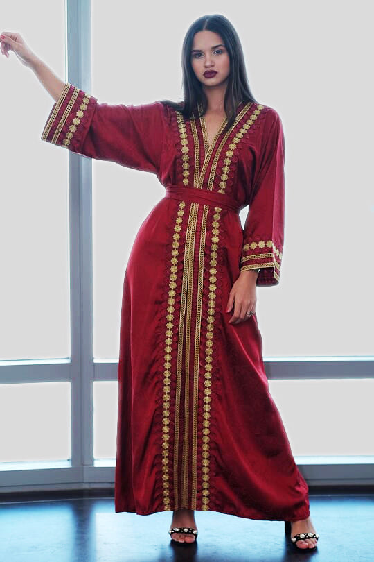 Elegant red embroidered cover up