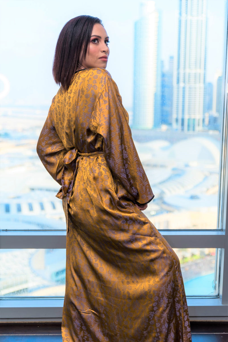 Long Caftan Loungewear - Gold Kaftan Dress | Ellectives Long Caftan Loungewear - Gold Kaftan Dress | Ellectives