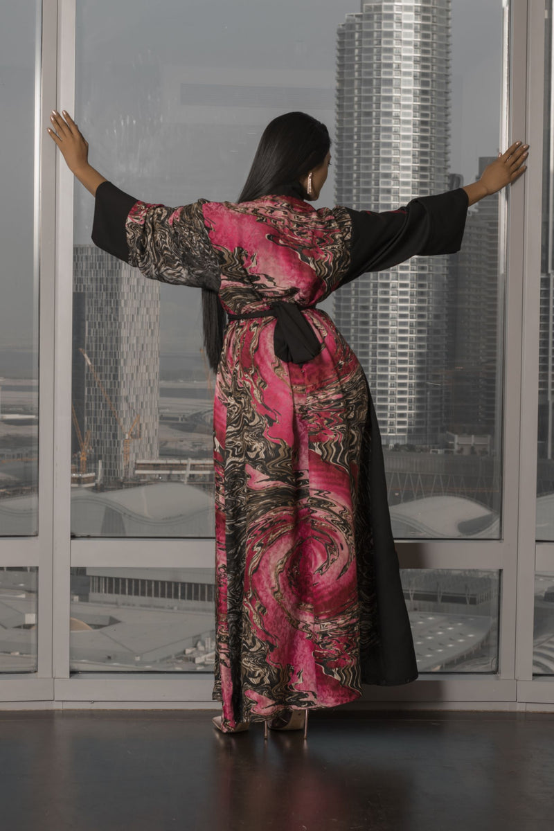 elegant silk kimono robe pink