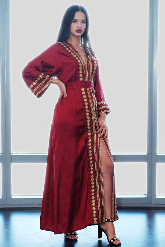 luxury cocktail dress red silk 