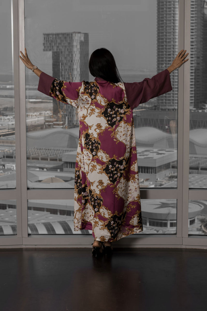 printed Mauve satin Robes 