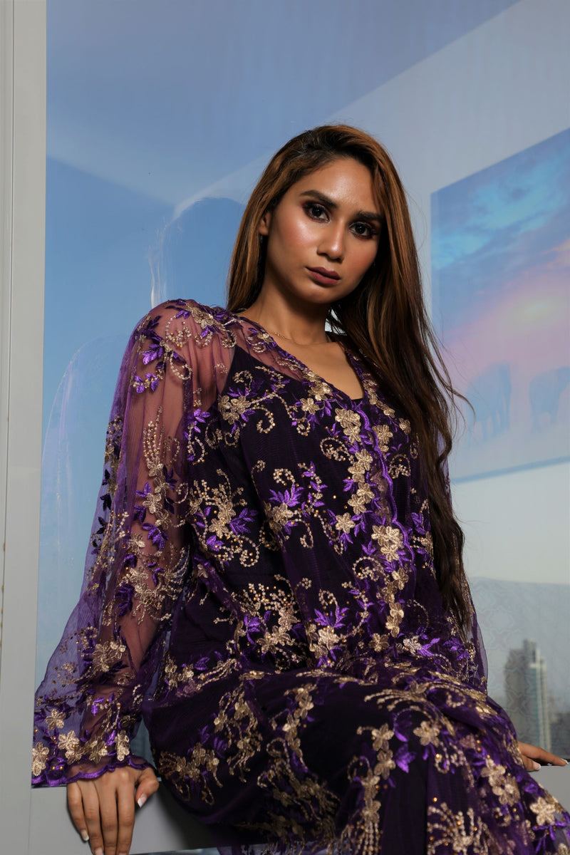 luxury lavender floral cover up