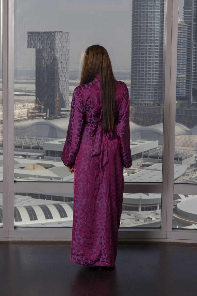 Long purple evening gown