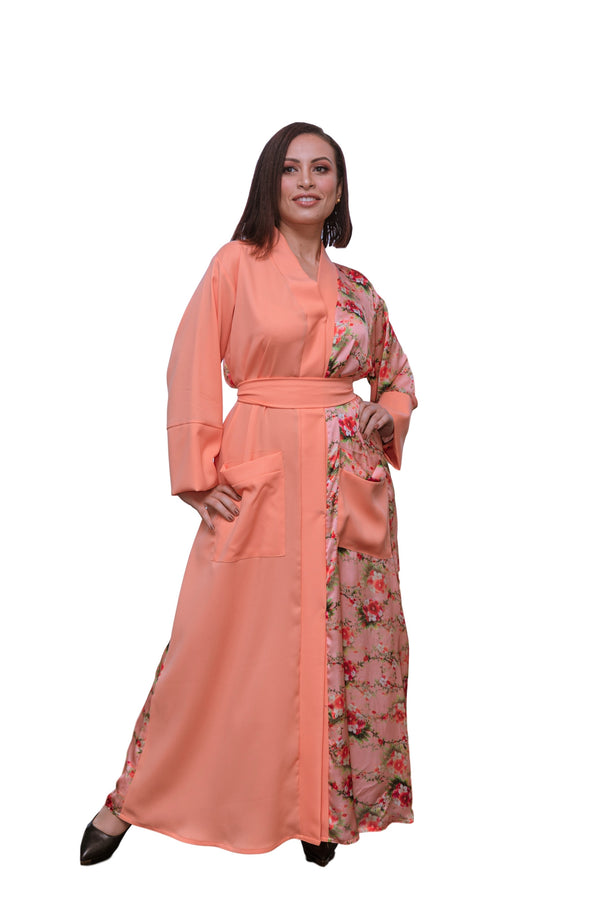 luxury pink kimono style robe