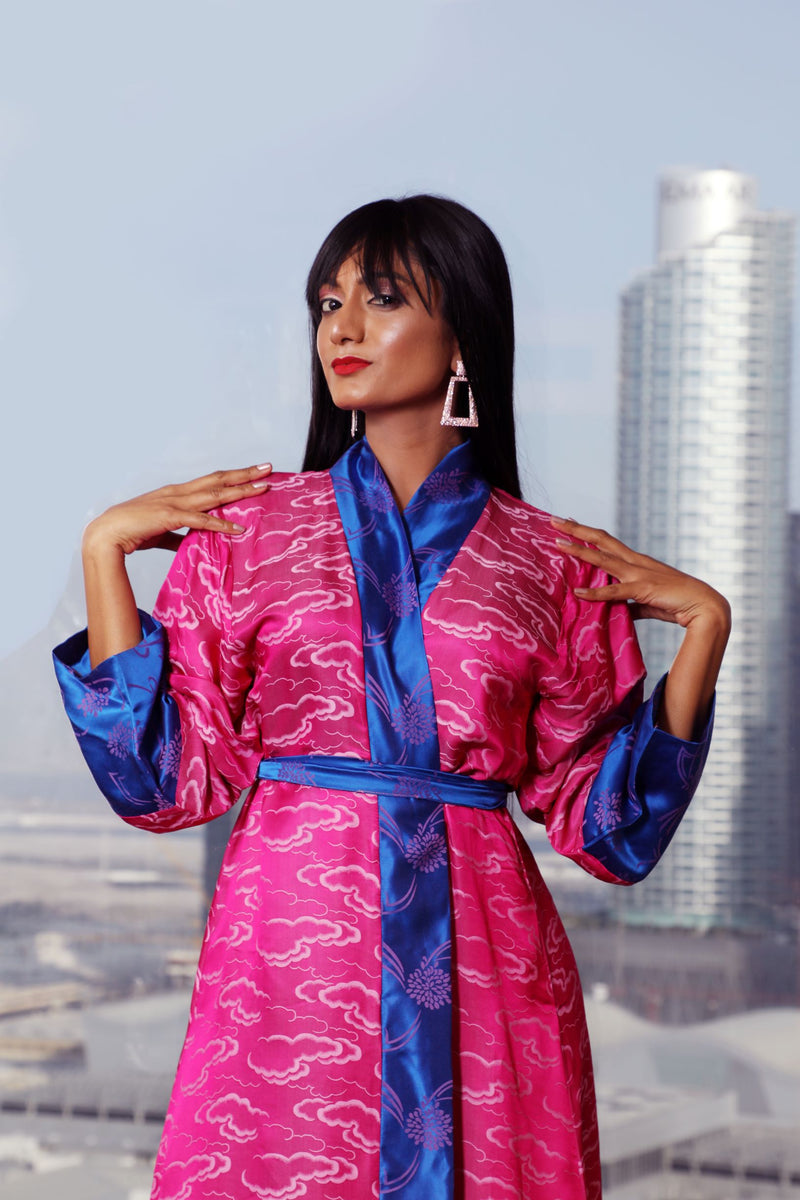 pink silk kimono ellectives