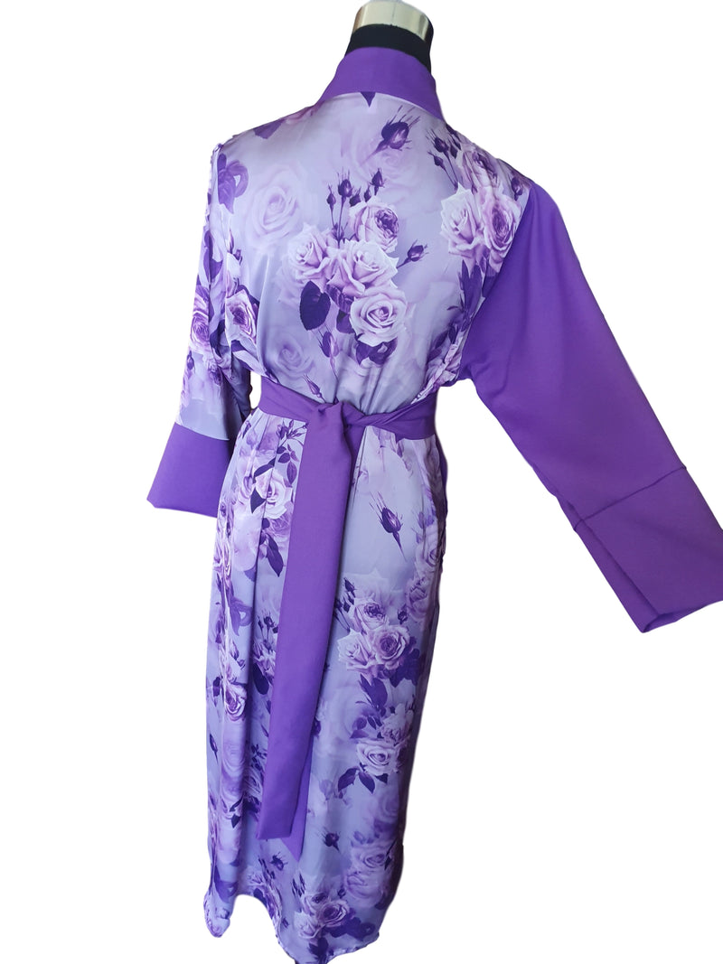 purple floral japanese kimono robe