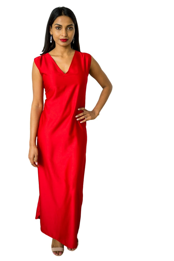 Red Cocktail Dress Long 