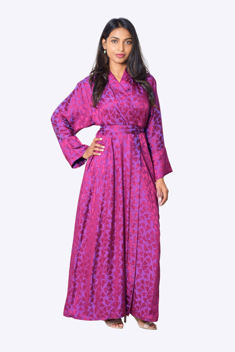Purple Kimono robe silk blend