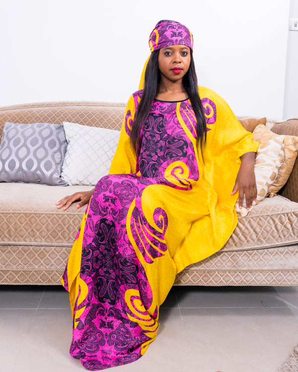 African kaftan with scarf