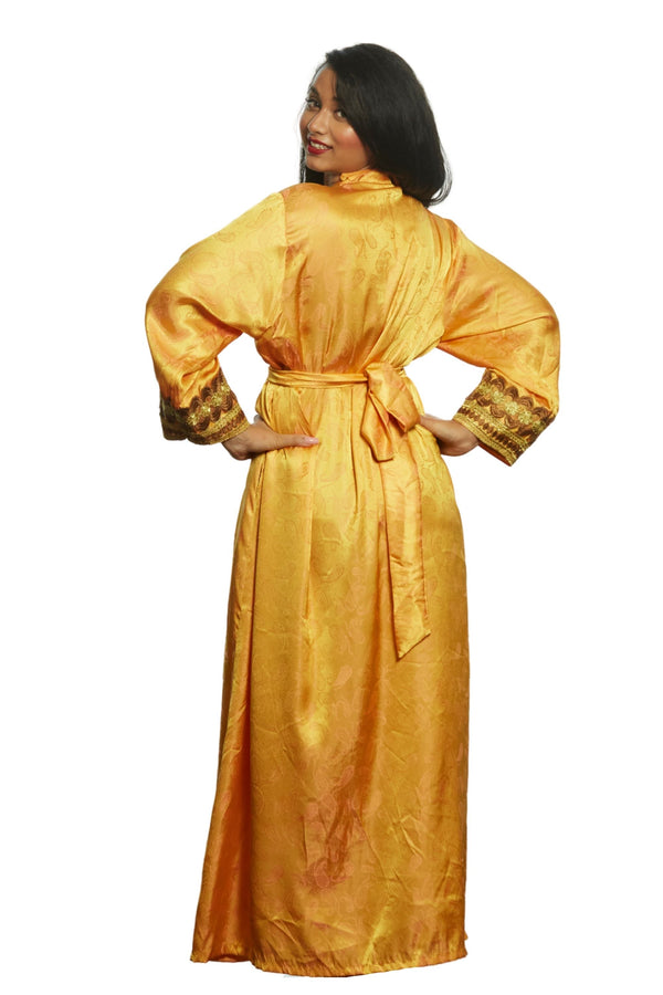 gold silk bridal robe