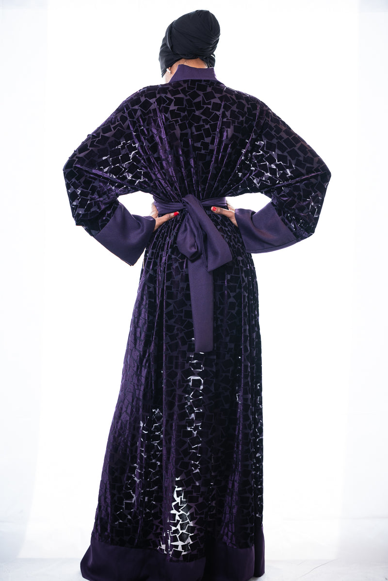 velvet long robe