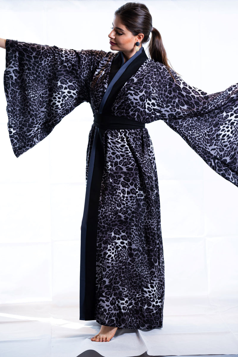 black leopard robe