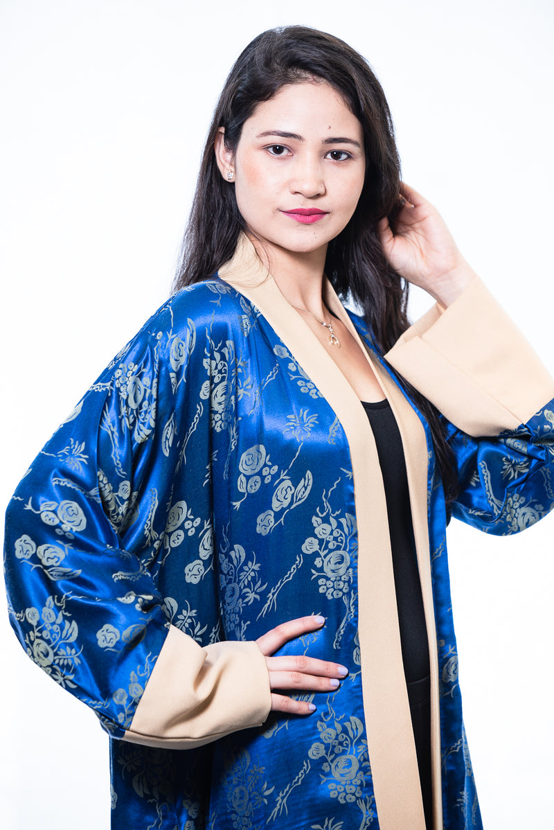 blue silk robe