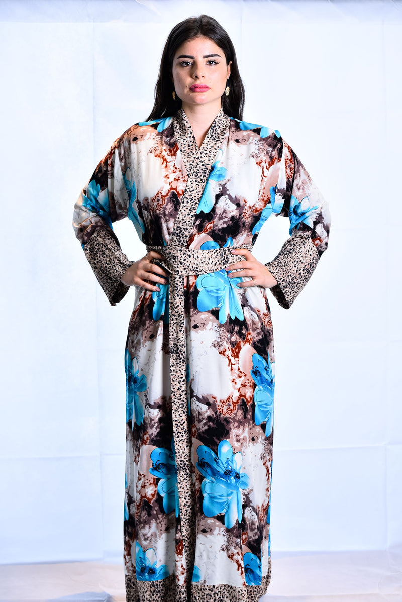 animal print kimono robe