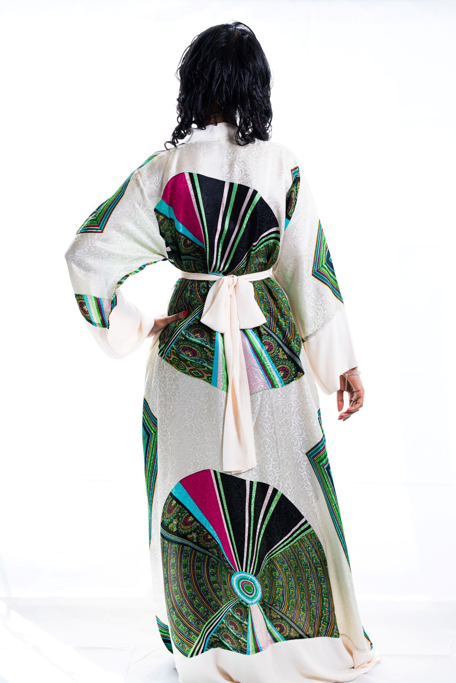 Boho Silk Kimono Robe - Green Kimono Dress | Ellectives Boho Silk Kimono Robe - Green Kimono Dress | Ellectives