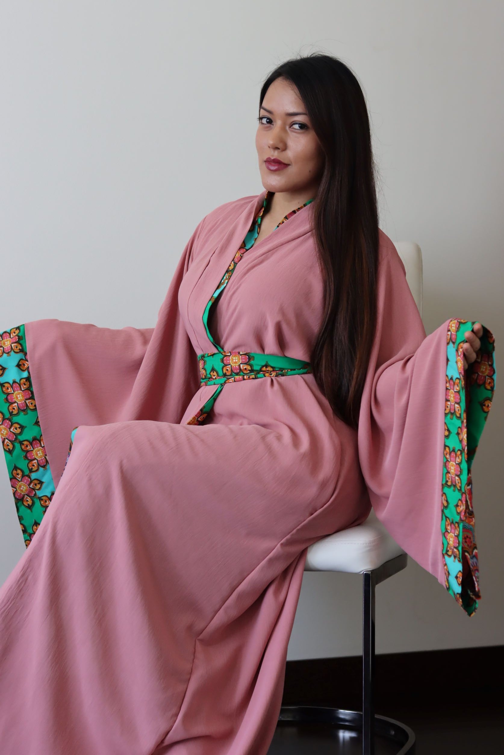 Pink And Red Robe Pink Cotton Kimono Robe | Pink Lingerie Robe | Ellectives