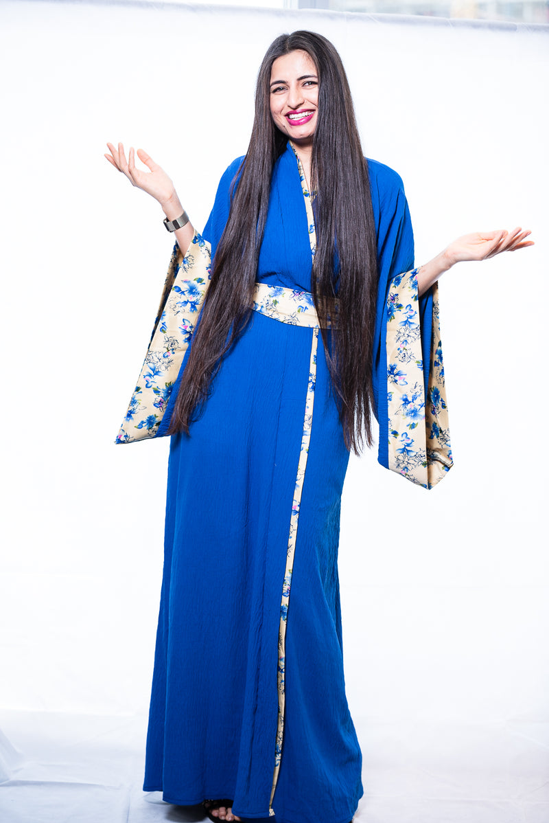 cobalt blue kimono dress