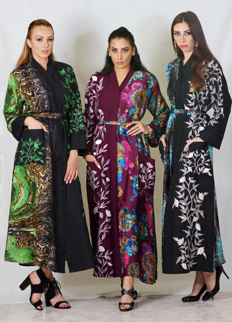 embroidered kimono robe