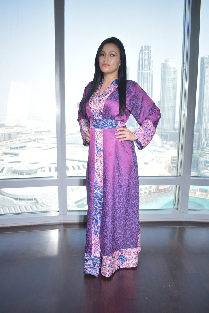 Long purple japanese Kimono