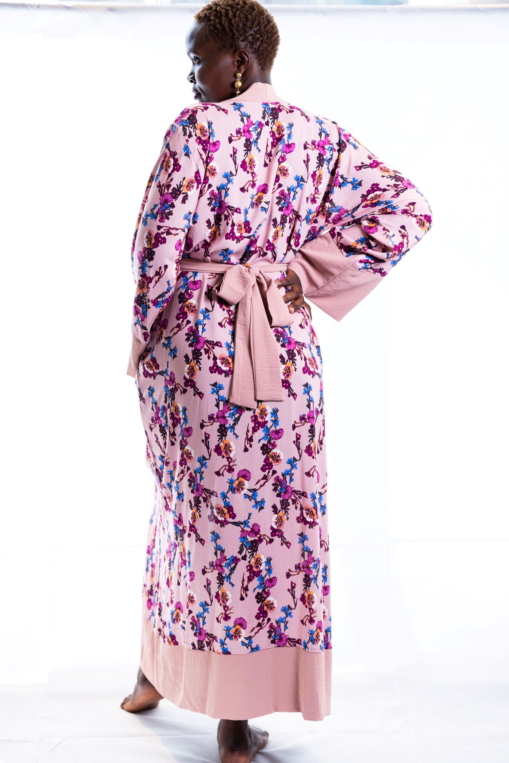 Pink Oversized Robe Robes for Tall Women, Customized Pink Silk Robe | Ellectives