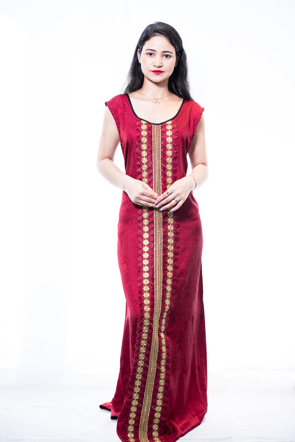 formal red silk dress 