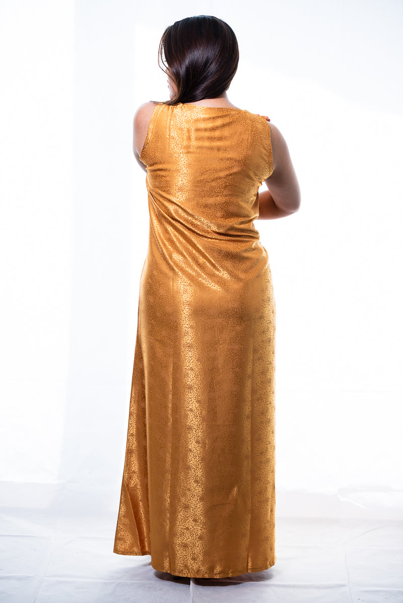 gold silk dress formal