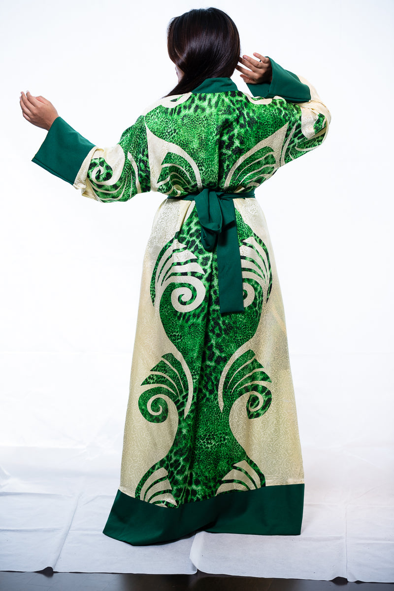 Kimono Sleeve Kimono Dress Green Silk Yukata Personalized Silk Robes Ellectives Kimono Sleeve Kimono Dress Green Silk Yukata Personalized Silk Robes Ellectives