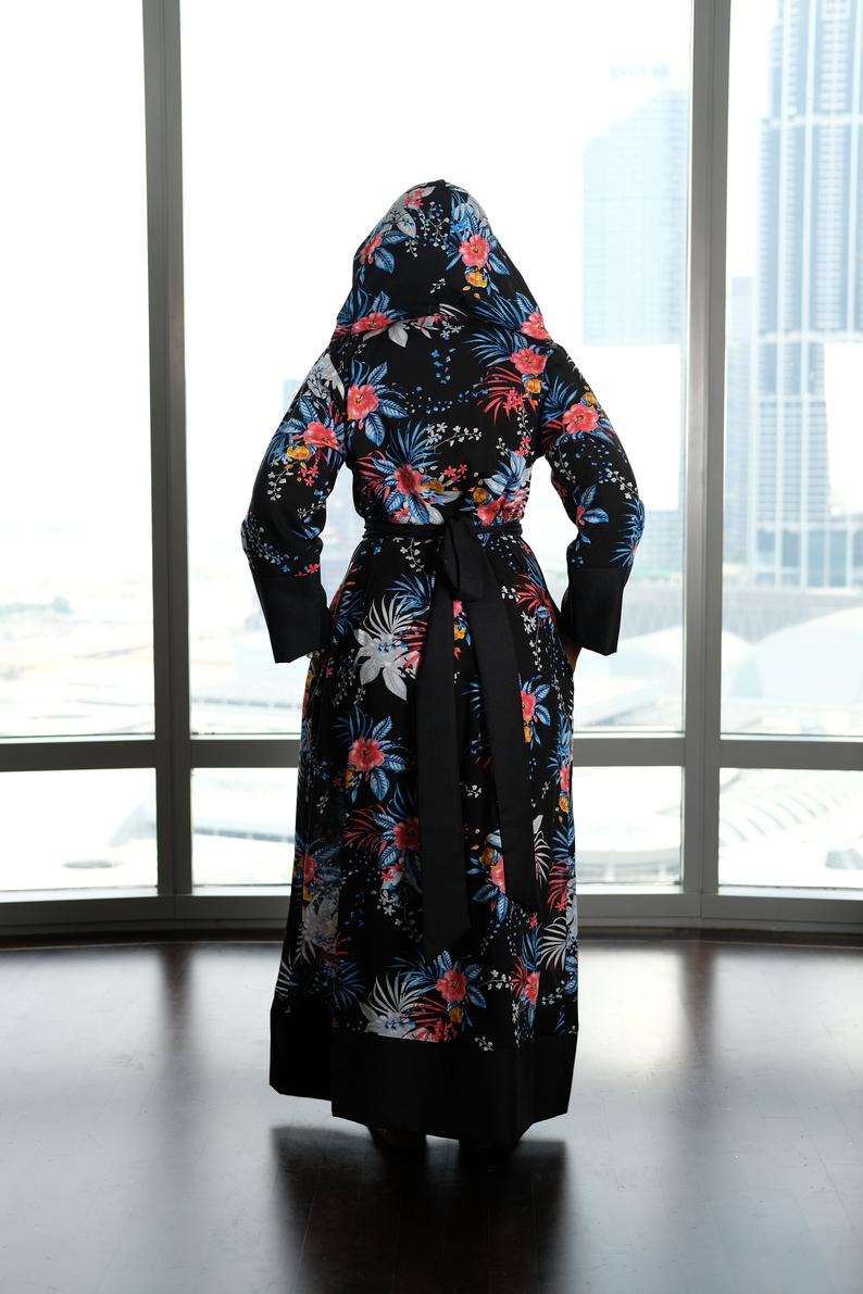 hooded kimono robe