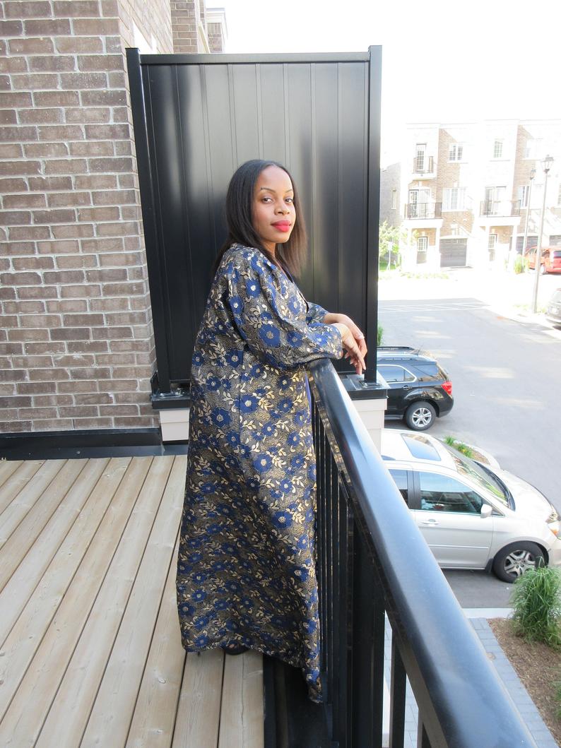 coat on dress Plus Size Navy Blue Jacket Dress - Brocade Midi Dress