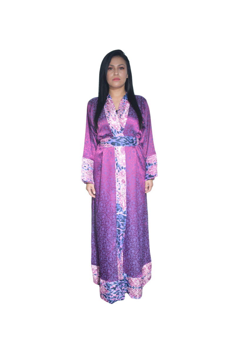 purple plus size robe 