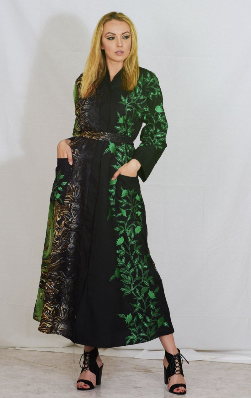 Green Kimono | Custom Silk Floral Robe | Ellectives Green Kimono | Custom Silk Floral Robe | Ellectives