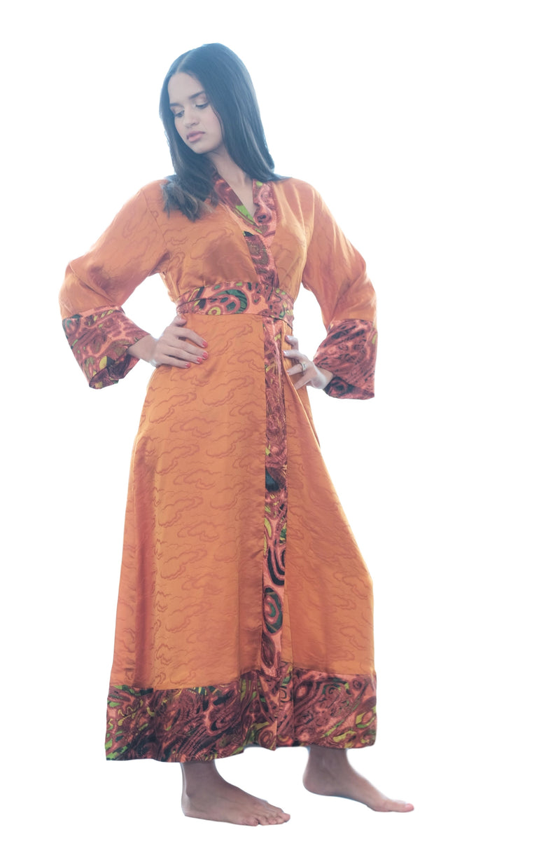 burnt orange kimono dress