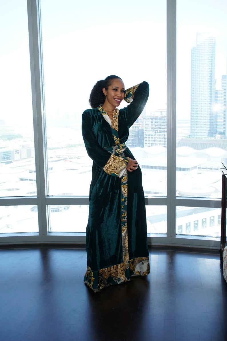 long velvet robe plus size