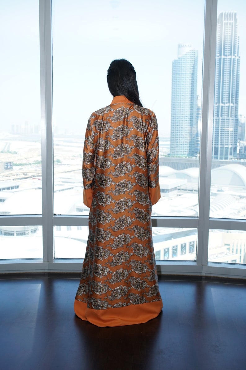 japanese orange kimono