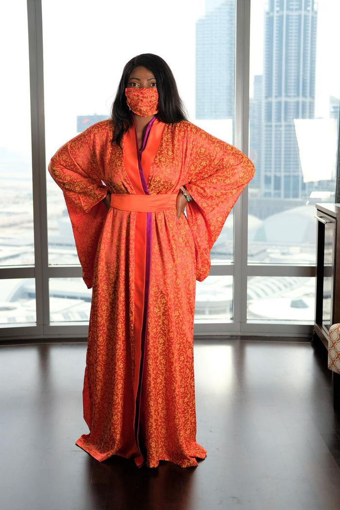 Rina kimono robe | Burnt orange kimono | Plus good size bridesmaids robes | bridal gifts | bridal morning robe, silk orange nightgown XS- 8XL