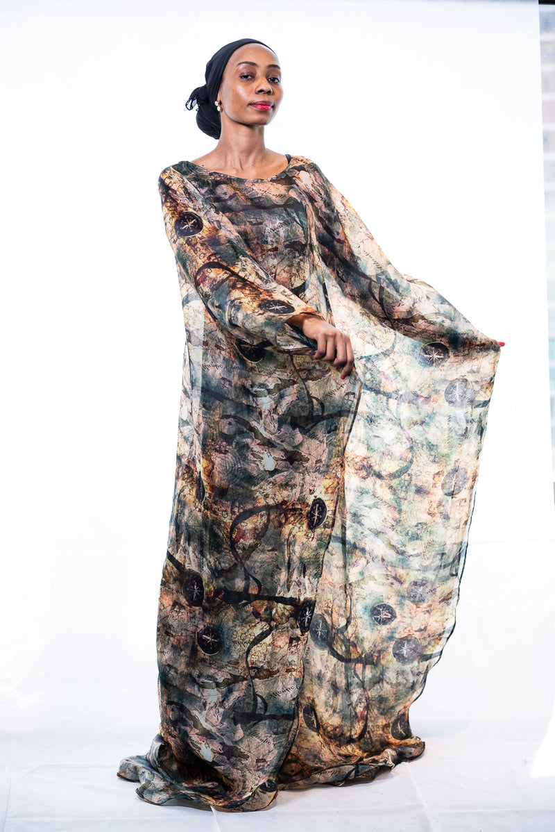 oversized kaftan dress Teal Blue Kaftan Maxi | Plus Size Cover Up