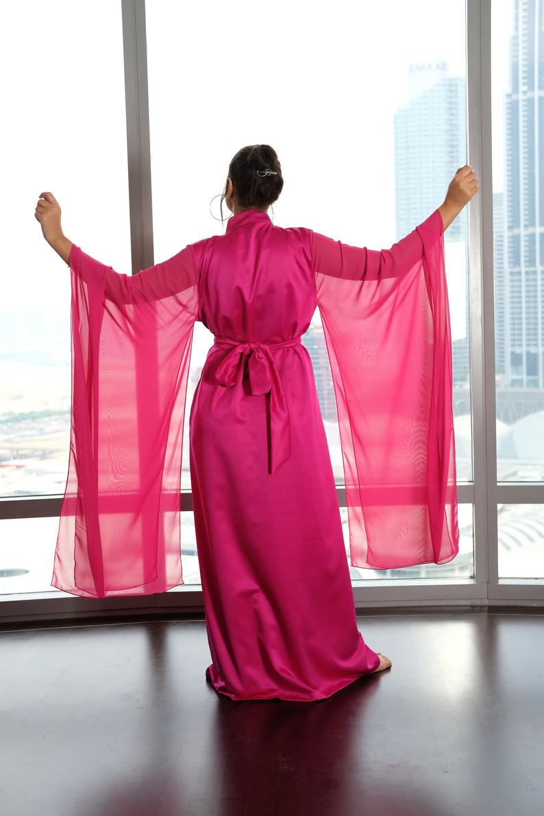 pink kimono robe ellectives