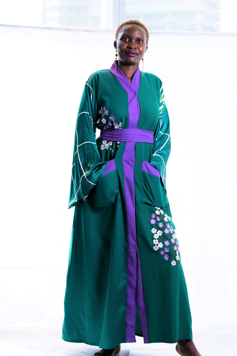green kimono style dress Buy Yumi Green Viscose Bird and Floral Print Kimono Midi Dress from Next USA
