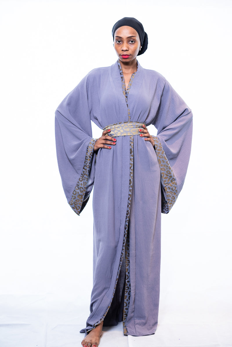 purple cotton kimono robe